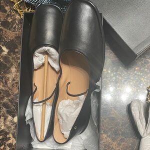 Coach Classic Black Leather Ballet Flats